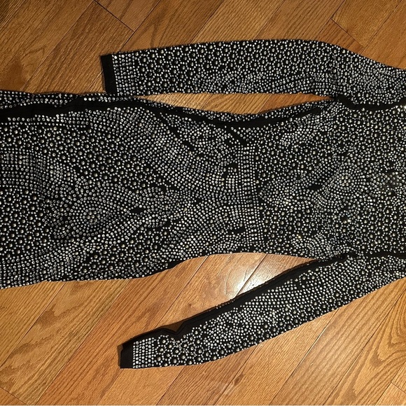 Intricate Black and Silver Bodycon Dress Size S 👑 - Picture 5 of 6
